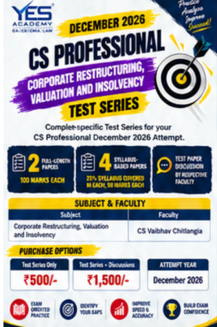 Picture of Corporate Restructuring, Valuation and Insolvency Test Series